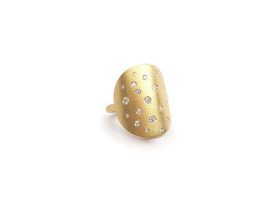 Ring, "Ronde" mit Brillanten, 750-Gold